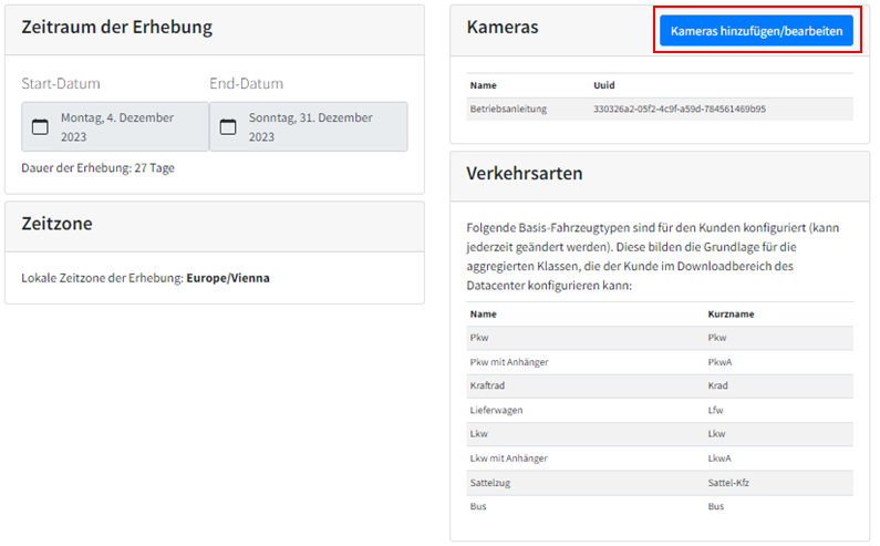 Abbildung 6: Hinzufügen einer Kamera in der Konfigurationsoberfläche