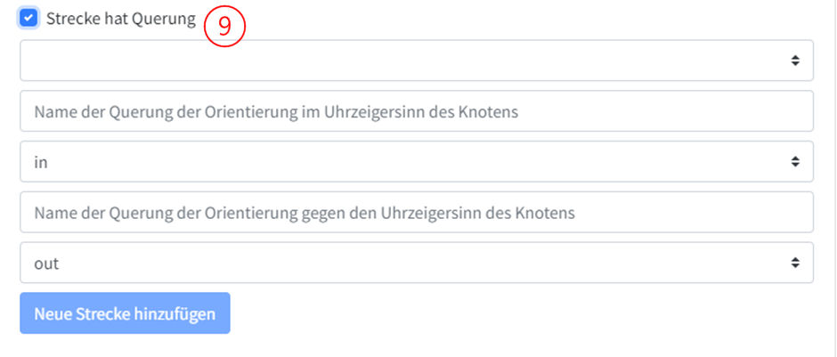 Abbildung 10: Fenster zur Konfiguration der Querung.