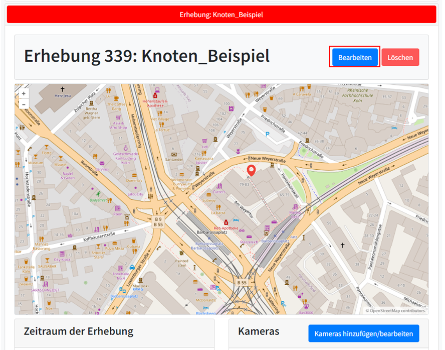 Abbildung 4: Bearbeitungsoberfläche einer ausgewählten Erhebung im Bernard Data Center