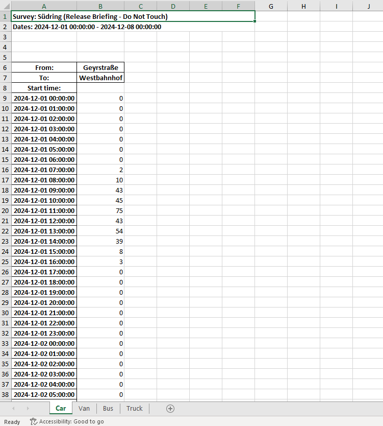 Figure 8: Excel export